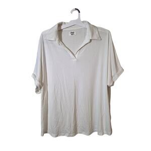 Made With Love White Collared Relaxed Top